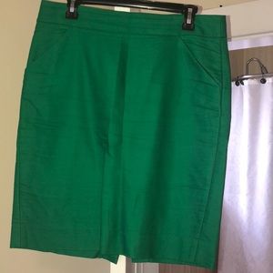 Green JCrew Pencil skirt